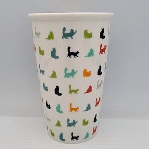 Unique Multi Color Cat Tumbler Coffee Tea Porcelain Cup IQ Accessories